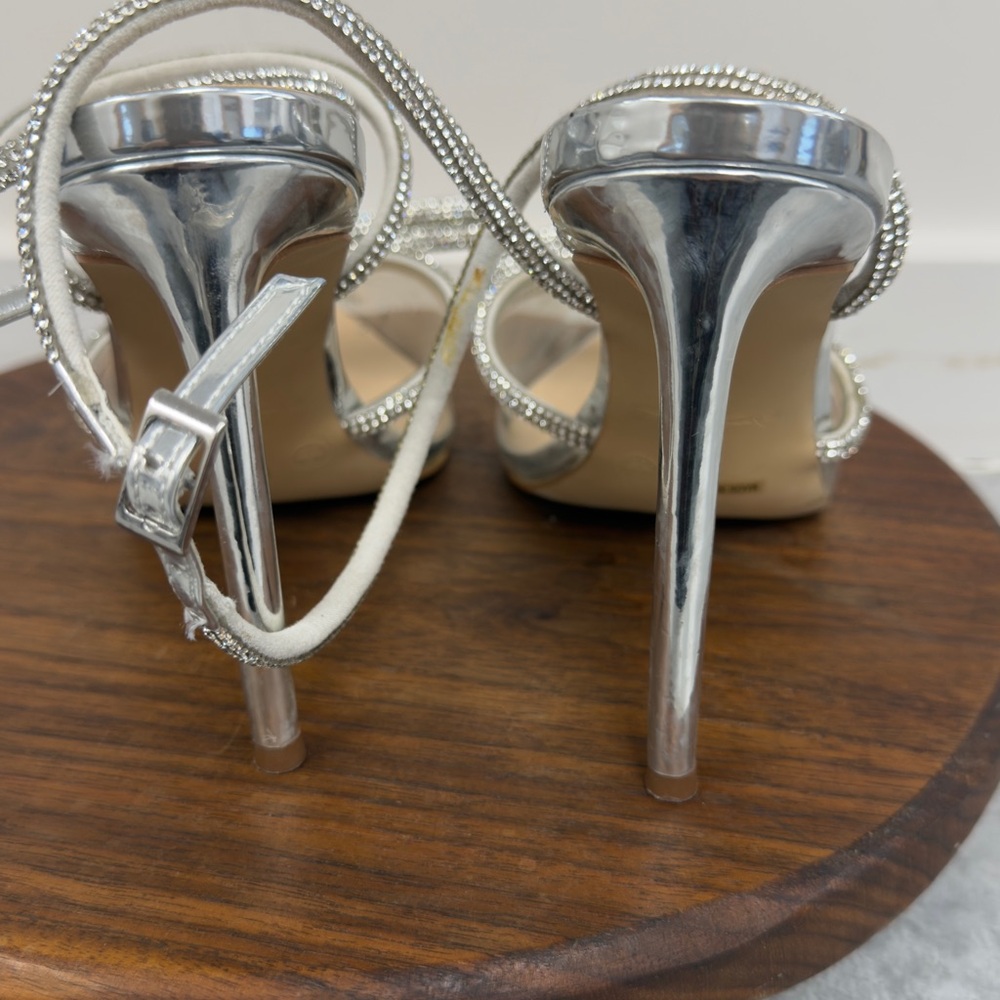 Anne Michelle Silver Rhinestone Bow‎ Heels - Picture 12 of 13